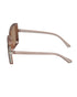 Women Nude & Silver Toned UV Protected Clear Lens Oversized Sunglasses
