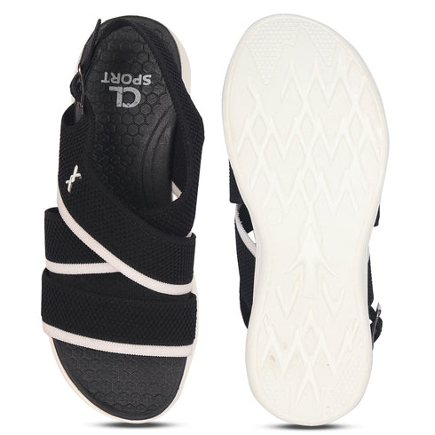 Women's Knitted Cross-Strap Sport Sandal with Buckle
