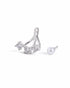 Rhodium Plated CZ Pearl Ear Jacket Earring