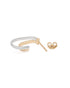 Two Toned Plated Sculpted Half Hoop Earring