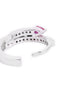 Rhodium Plated Ruby Red Studded Mini Hoop Earring