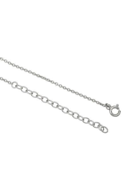 Premium Rhodium Plated Sparkle Solitaire CZ Pendant Chain