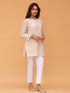 Saba Chikankari Short kurta in Slub cotton - Beige