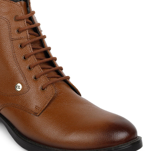 Men's Textured Lace-Up Ankle Boots