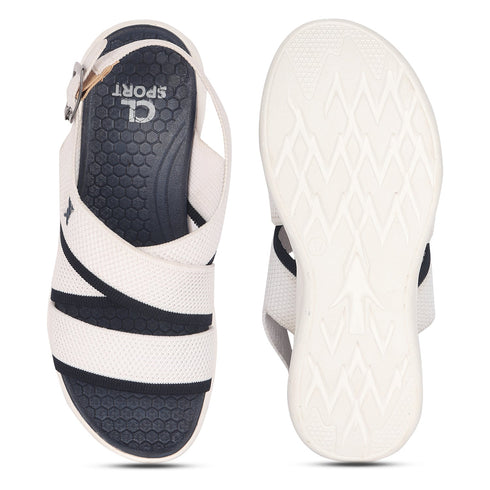 Women's Knitted Cross-Strap Sport Sandal with Buckle