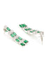 White Silver Plated Green AD Double layer Statement Jewellery Set