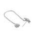 925 Sterling Silver Rhodium Plated Star Stud with Chain Mismatch Earring