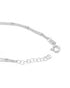 925 Sterling Silver Rhodium Plated Double Layered Floral Charm Bracelet