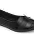 Women's Black Textured Slip-On Ballerinas