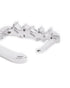 Rhodium Plated Studded Square Hoop Earring with Baguette CZ