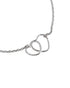 925 Sterling Silver Rhodium Plated Entangled Heart Charm Bracelet