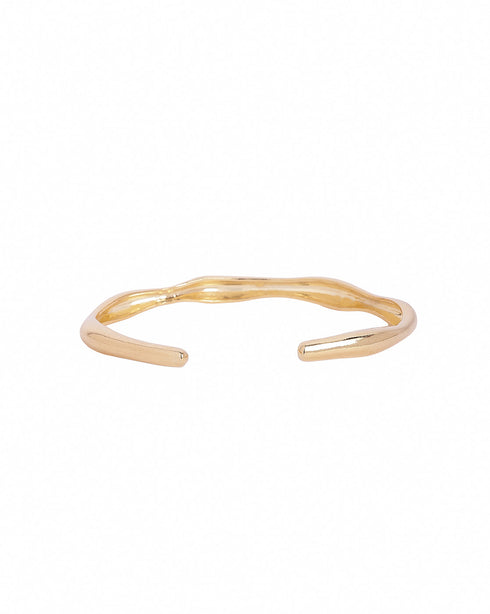 18kt Gold Plated Fluid Open Cuff Bangle