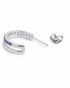 Rhodium Plated Sapphire Studded Half Hoop Earring