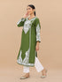 Saba Chikankari Long Kurti in Modal Silk - Green
