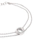 Rhodium Plated Double Chain Halo Bracelet
