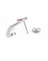 Rhodium Plated Gradient Ruby Studded Heart Bold Fashionable Stud Earring