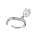 925 Sterling Silver Rhodium Plated CZ Geometric Hoop Earring