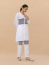 Saba Chikankari Cord Set in Cambric cotton - White with Black