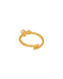 Gold Plated Solitaire with Pearl Adjustable Ring