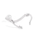 Rhodium Plated Pearl Contemporary Hoop Earring