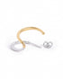 18kt Gold & Rhodium Plated Ear Lobe Cuff Stylish Earring