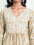Hand embroidery Chikankari V Neck Anarkali Dress | Long Kurti in Cotton For Women
