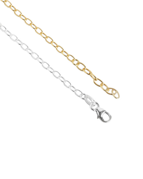 925 Sterling Silver 18kt Gold Plated Rhodium Embalished Anklet