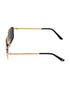 Men Gold and Black Toned Black Polarised Lens Rectangle Sunglasses
