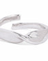 Rhodium Plated Contemporary Twisted Design Adjustable Ring