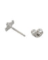 925 Sterling Silver Rhodium Plated Floral Petite Stud Earring