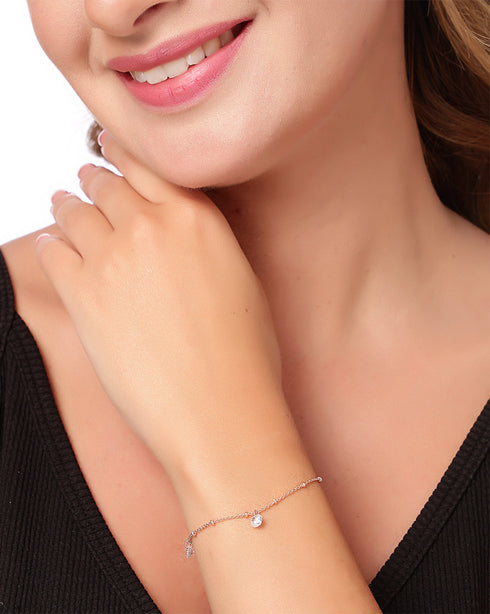 18K Gold Plated Elegant CZ Drop Bracelet