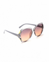 Women Grey Toned UV Protected Sunglasses & Rhodium Plated Solitaire Drop Earring Set