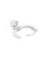 Rhodium Plated Ruby Red Studded Dangling Puffed Heart Mini Hoop Earring