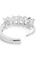 Rhodium Plated Studded Hoop Earring with Baguette CZ