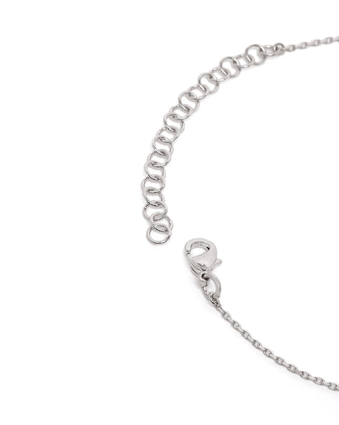Rhodium Plated Dangling Pink Solitaire Necklace