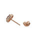 925 Sterling Silver 18kt Rose Gold Plated CZ Circular Mini Stud Earring