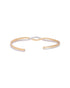 Rhodium and 18kt Gold Plated Twisted Cuff Bangle
