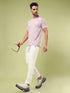 Men Jacquard Slim Fit Crew Neck T-shirt with DOUBLE COOL