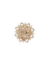 Gold Plated Zircon Studded 3 D Effect Adjustable Floral Engagement Cocktail Finger Ring