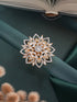 Gold Plated Zircon Studded 3 D Effect Adjustable Floral Engagement Cocktail Finger Ring