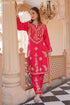 Chikankari Kurta Set In Muslin - Pink