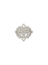 White Rhodium Plated Zircon Studded Floral Designer Cocktail Marriage Finger Ring