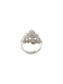 White Rhodium Plated Zircon Studded Floral Designer Cocktail Marriage Finger Ring