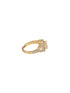 Gold Plated Princess Cut Zircon Studded Link Minimal Adjustable Propose Engagement Finger Ring