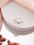 Gold Plated Princess Cut Zircon Studded Link Minimal Adjustable Propose Engagement Finger Ring