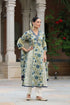 Women Blue Floral Printed A-line Kurta Set