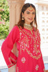 Chikankari Kurta Set In Muslin - Pink