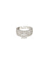 Silver Plated Cubic Zircon Studded Adjustable Bridal Engagement Wedding Band Finger Ring