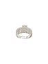 Silver Plated Cubic Zircon Studded Adjustable Bridal Engagement Wedding Band Finger Ring
