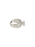 Silver Plated Cubic Zircon Studded Adjustable Bridal Engagement Wedding Band Finger Ring